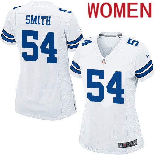 Women Dallas Cowboys #54 Jaylon Smith Nike White Team Game NFL Jersey